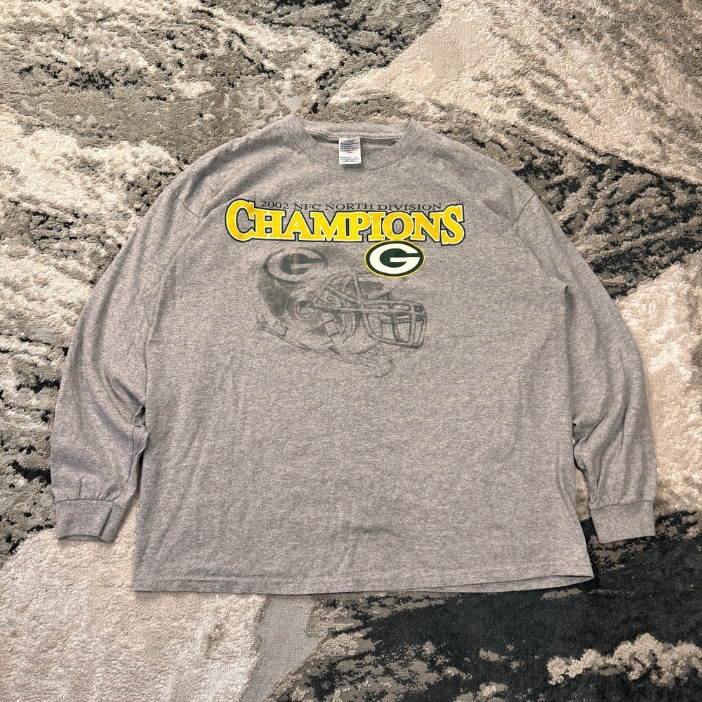 Vintage Delta Mens XL Gray Champions Green Bay Packers 2002 NFC North‎ Division